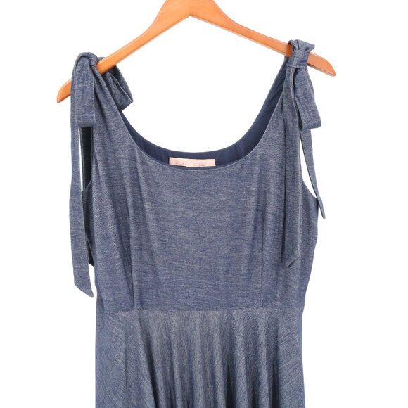 Anthropologie Hutch Amara Tied Shoulders Indigo Blue Scoop Back Dress XL - Picture 5 of 8